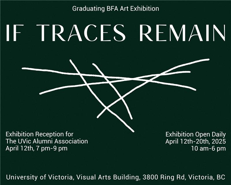 A dark graphic with white text that displays information for the Visual Arts Exhibition