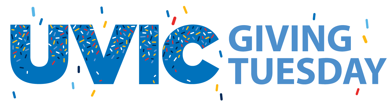 Giving Tuesday UVic logo, blue block letters