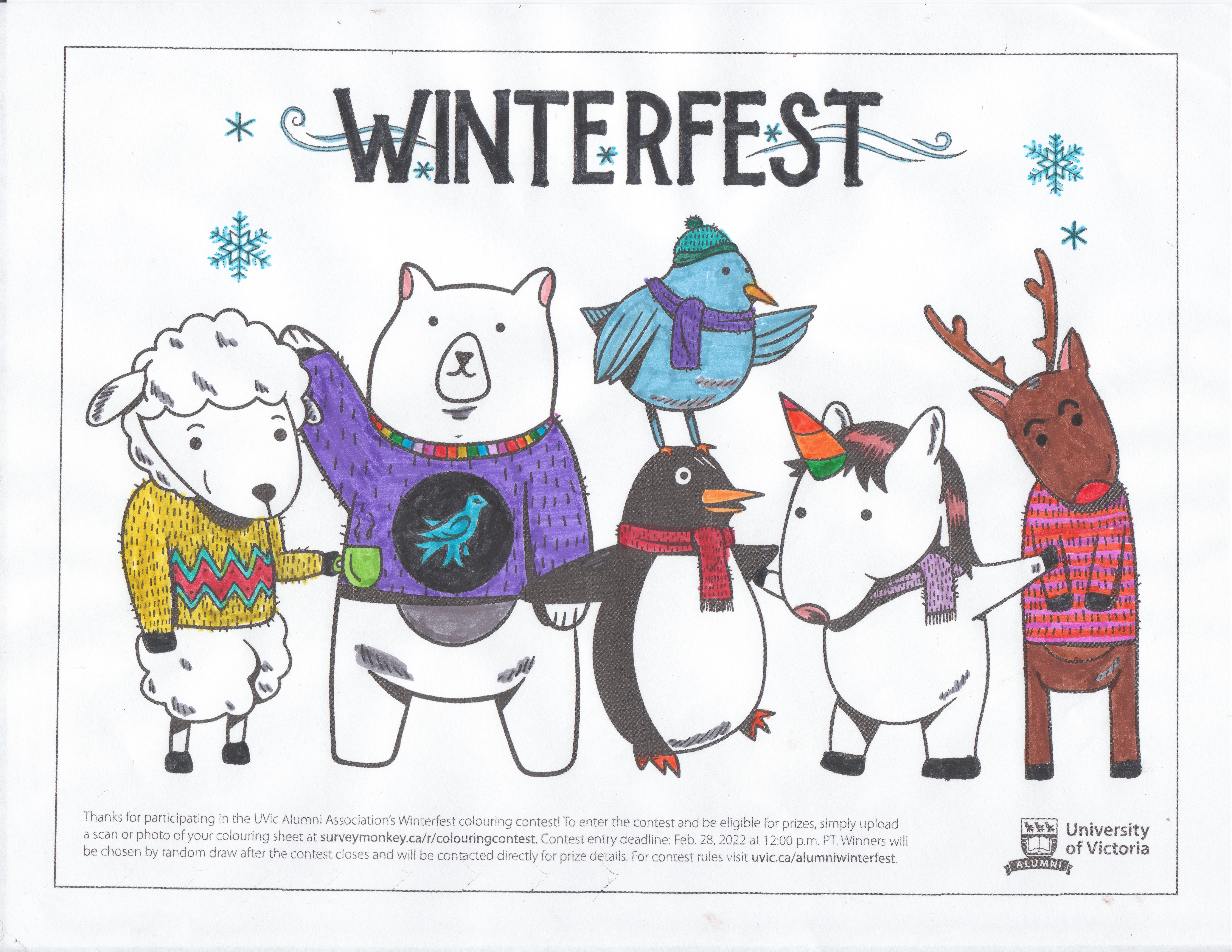 Winterfest colouring contest entry - ages 6-11