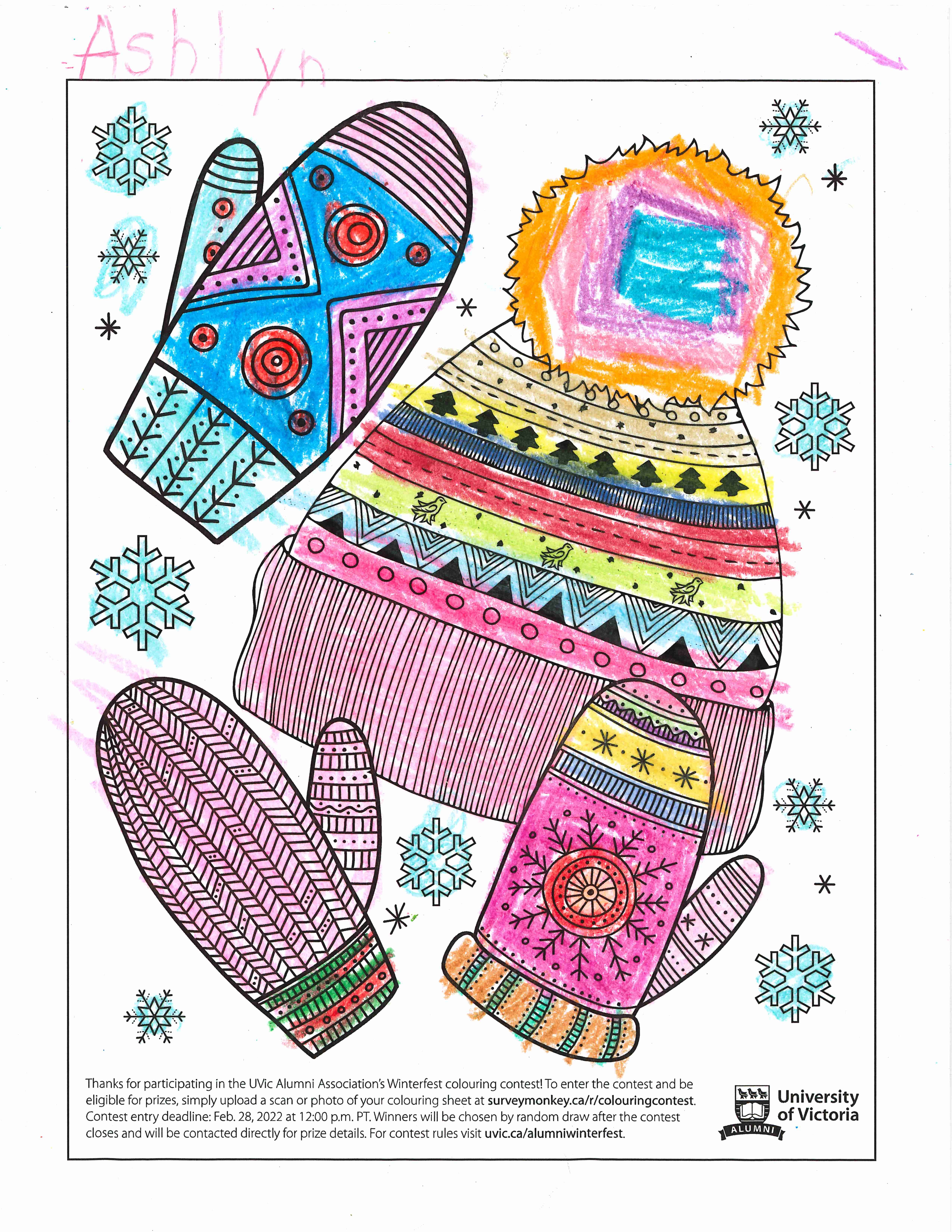 Winterfest colouring contest entry - ages 0-5
