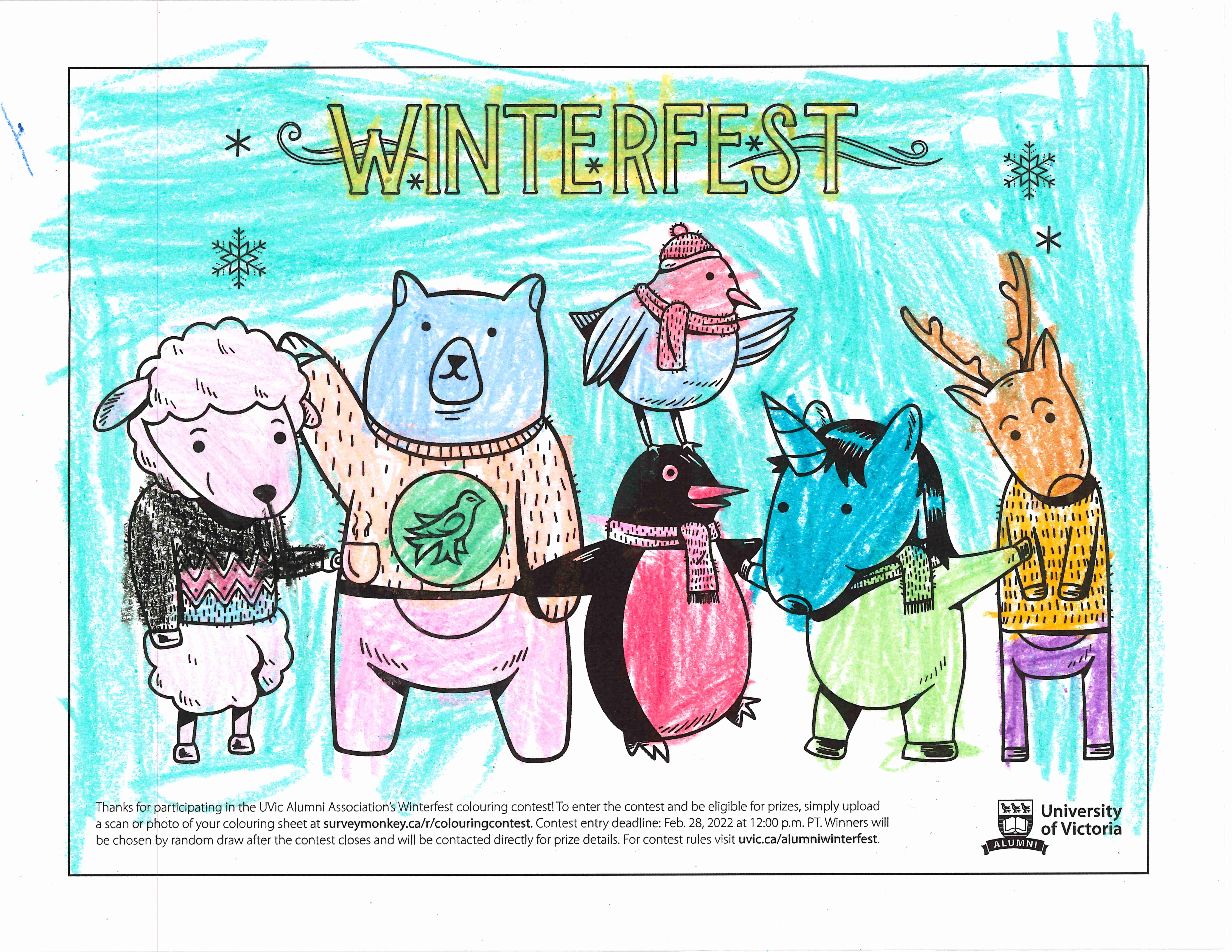 Winterfest colouring contest entry - ages 0-5